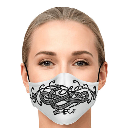 Black Viking Dragon Face Mask Cover