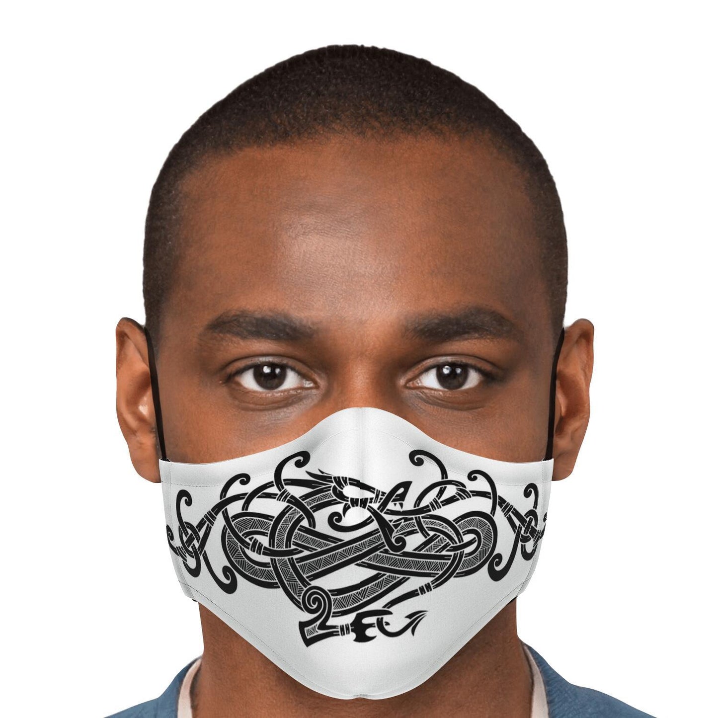 Black Viking Dragon Face Mask Cover