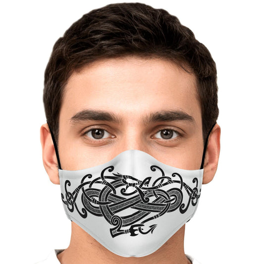 Black Viking Dragon Face Mask Cover
