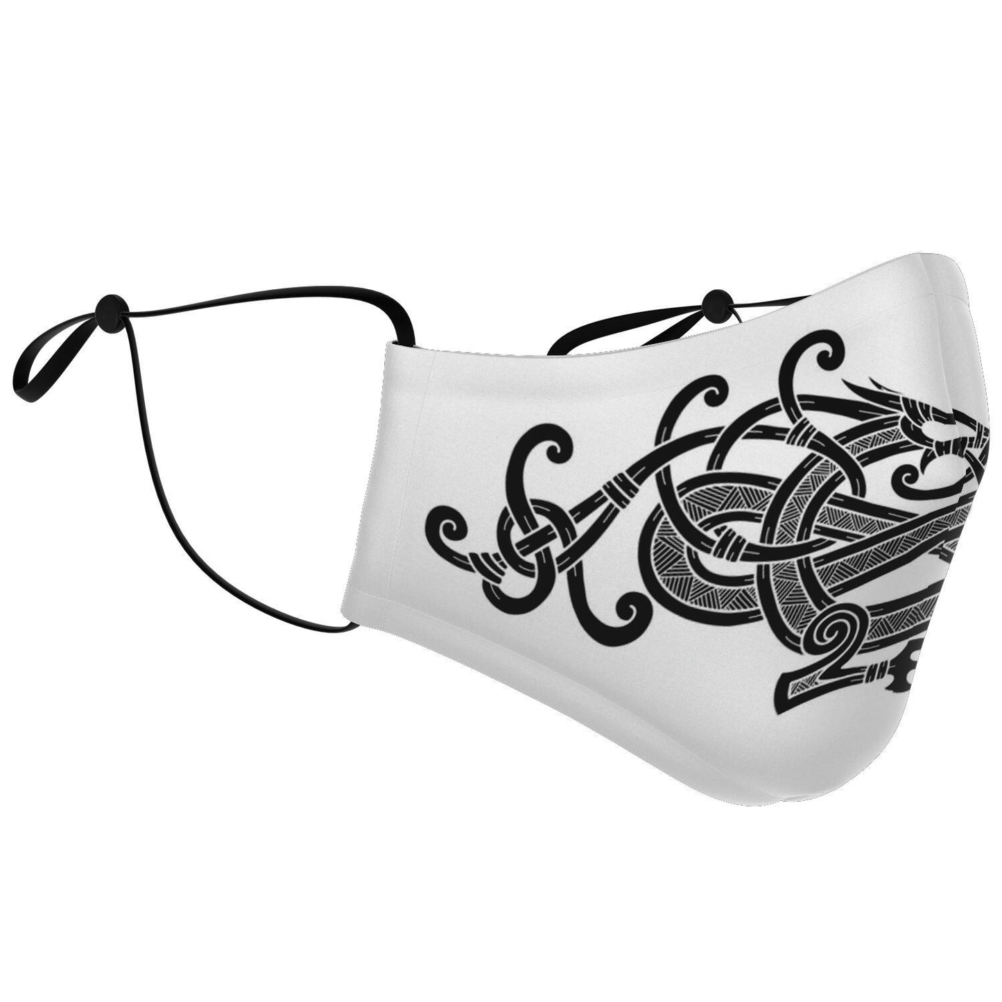 Black Viking Dragon Face Mask Cover