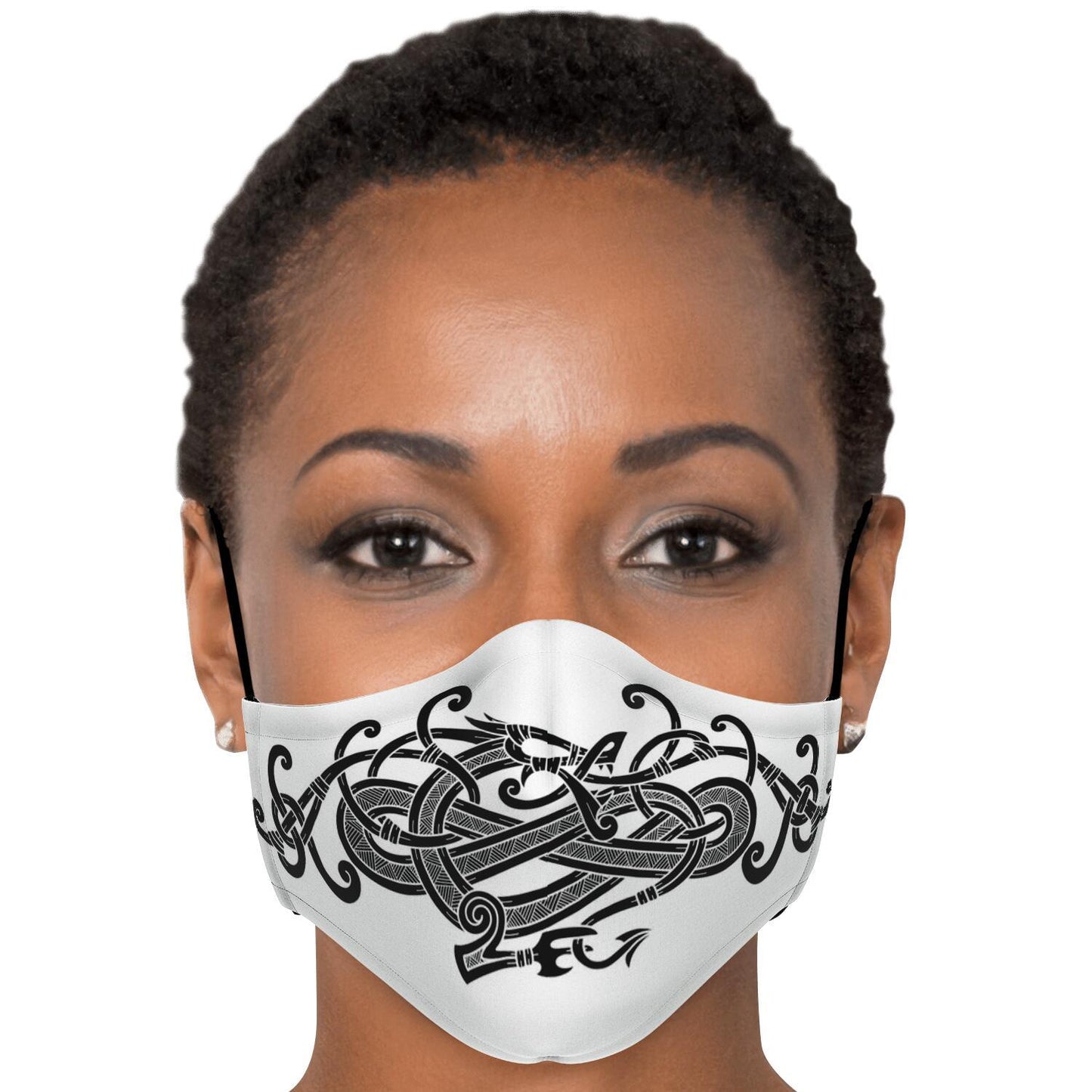 Black Viking Dragon Face Mask Cover