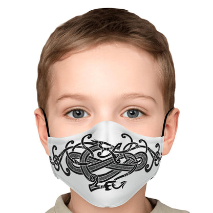 Black Viking Dragon Face Mask Cover