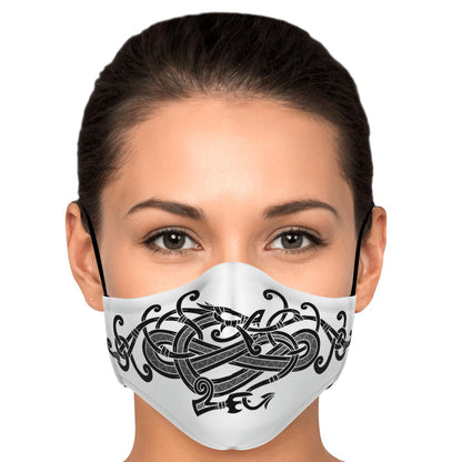 Black Viking Dragon Face Mask Cover