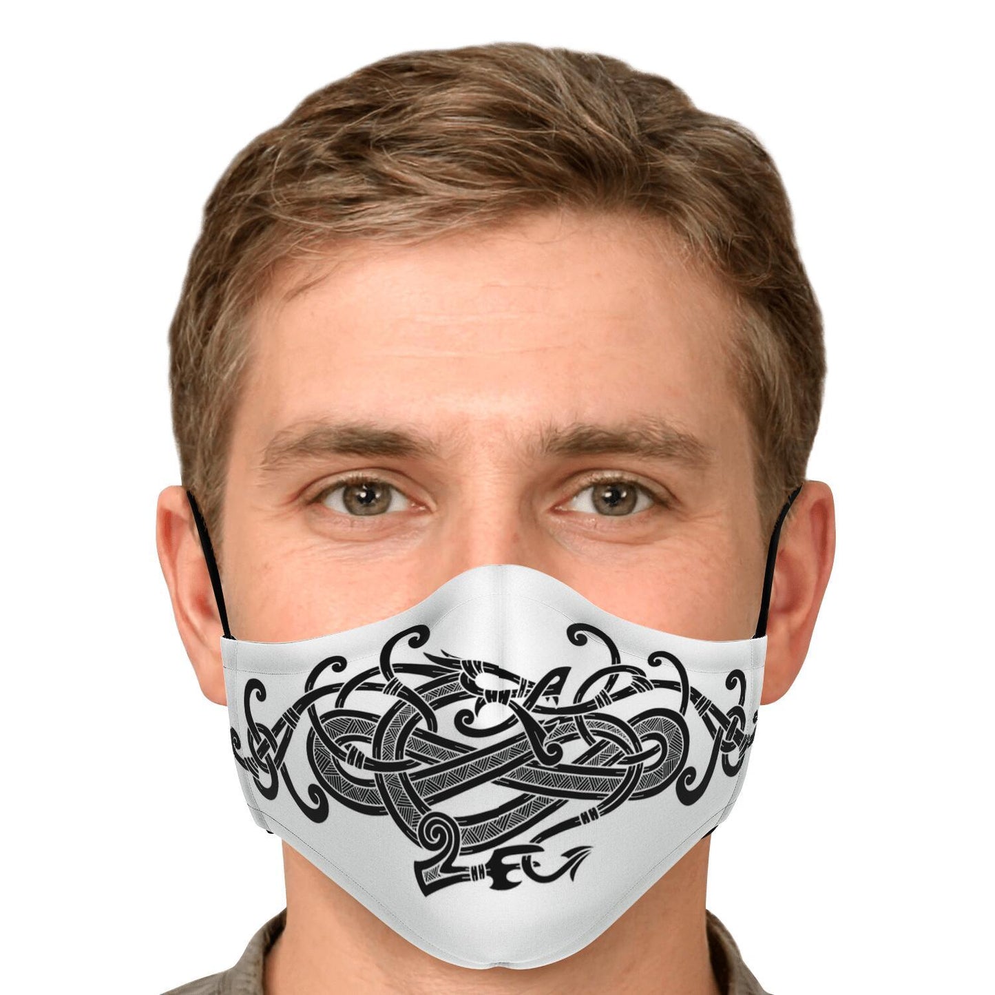 Black Viking Dragon Face Mask Cover