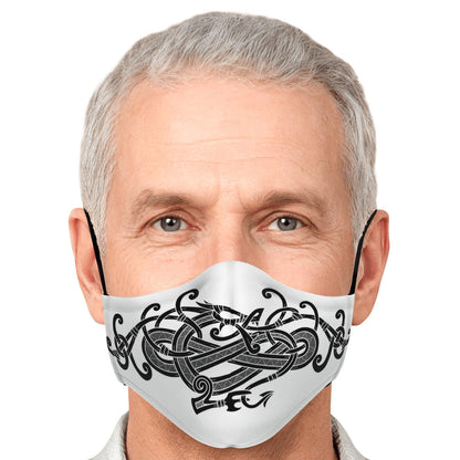 Black Viking Dragon Face Mask Cover