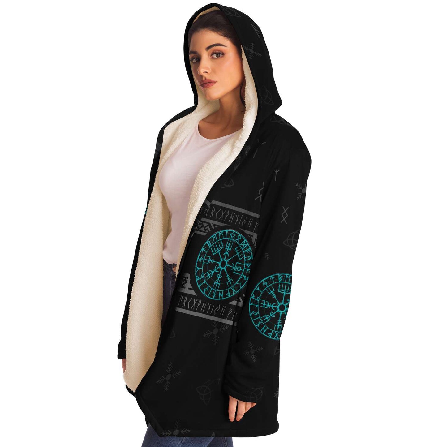 Blue Vegvisir Premium Viking Cloak