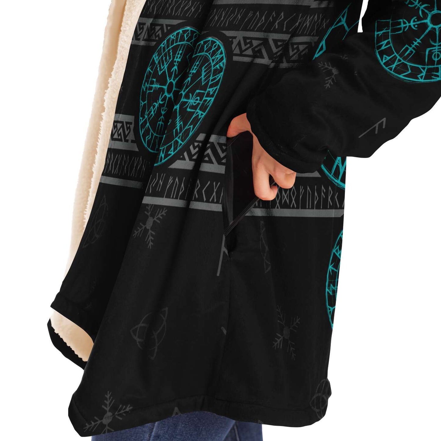 Blue Vegvisir Premium Viking Cloak