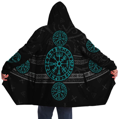 Blue Vegvisir Premium Viking Cloak