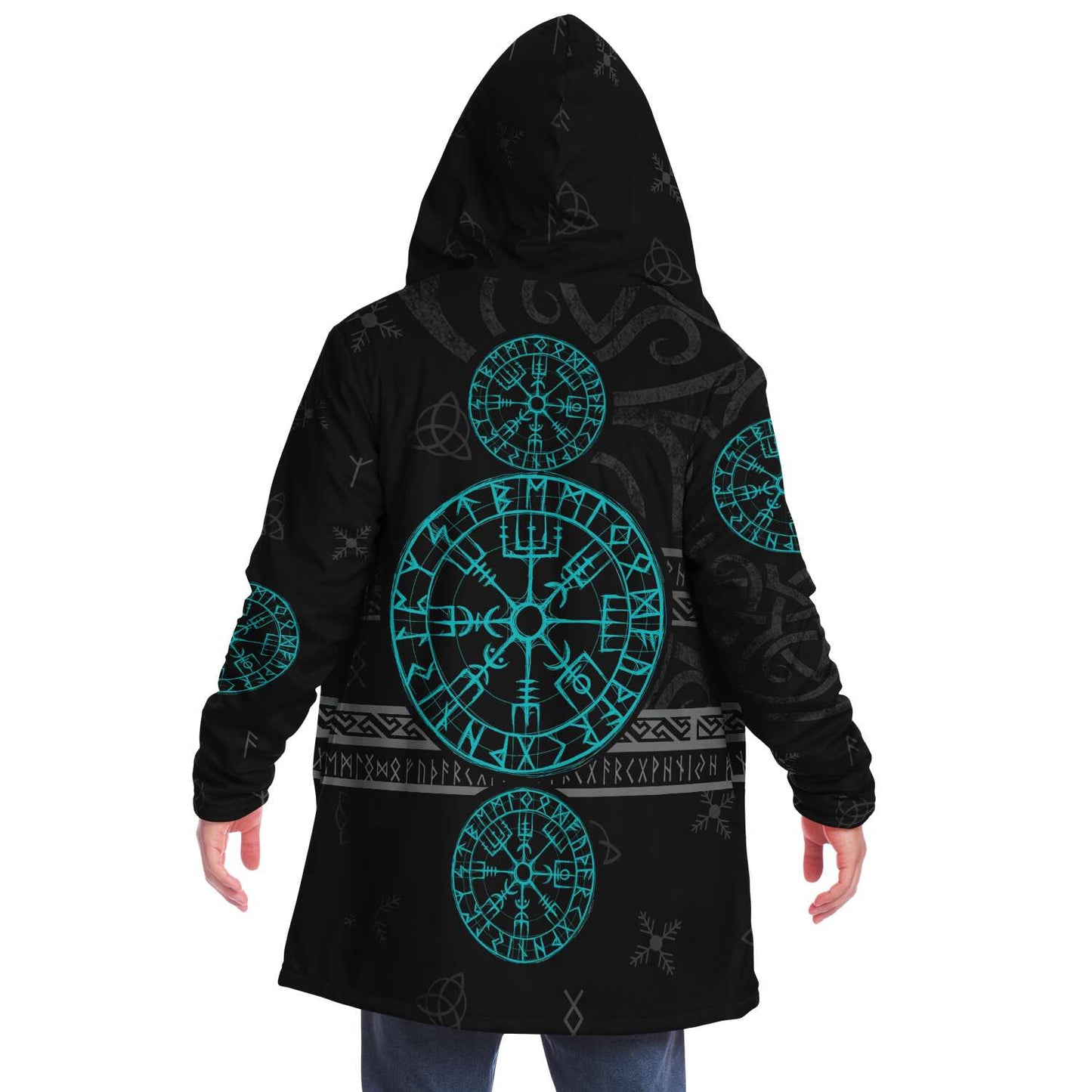 Blue Vegvisir Premium Viking Cloak