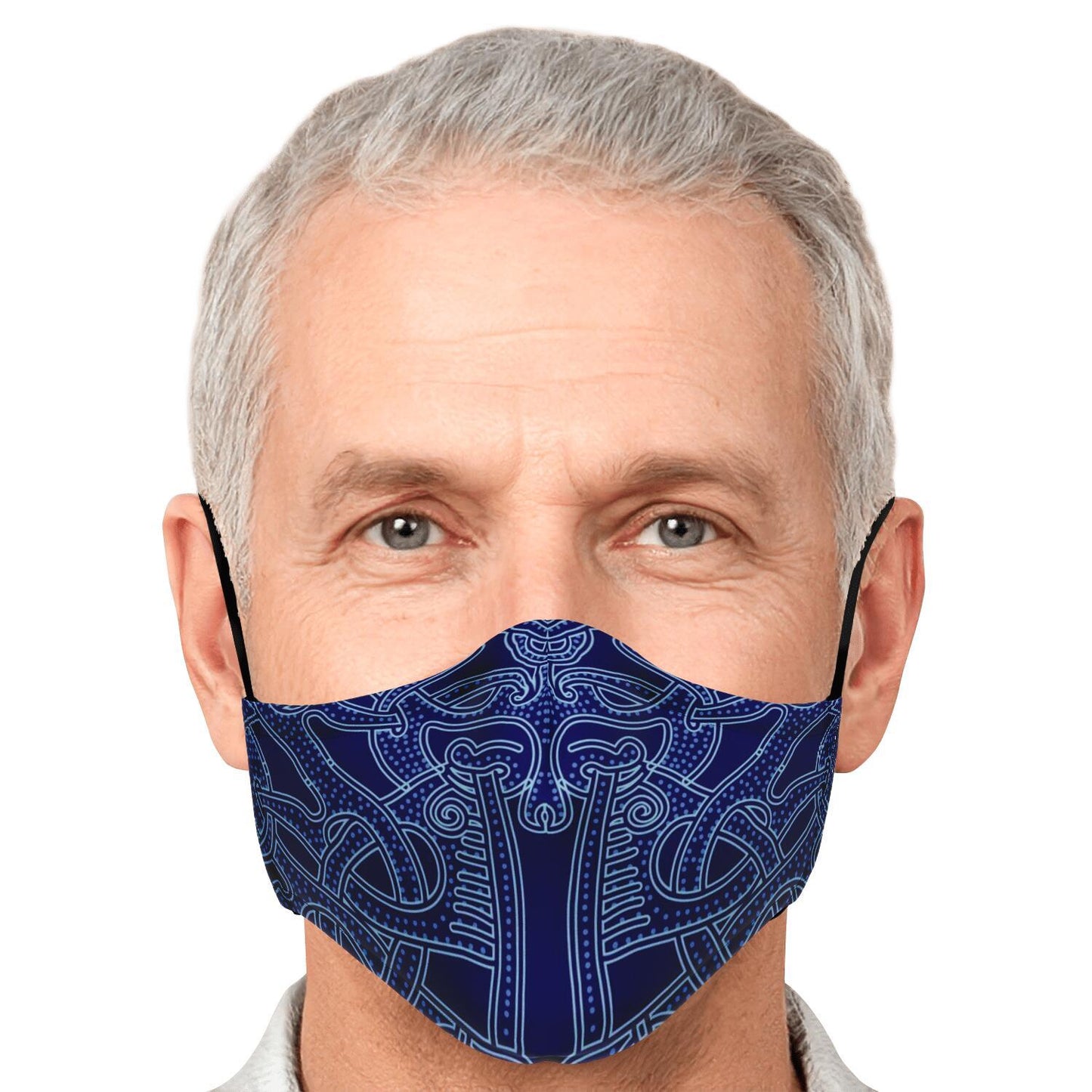 Blue Viking Patter Face Mask Cover