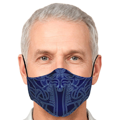 Blue Viking Patter Face Mask Cover