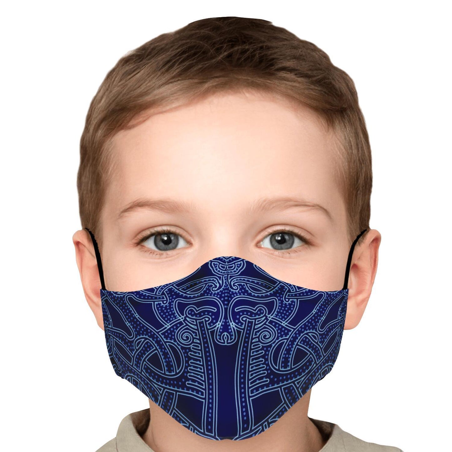 Blue Viking Patter Face Mask Cover