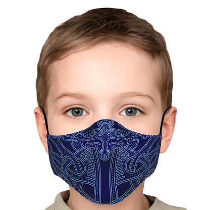 Blue Viking Patter Face Mask Cover