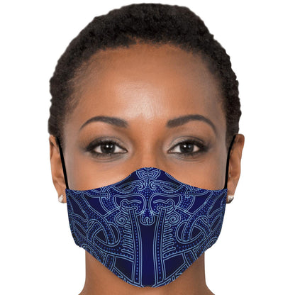 Blue Viking Patter Face Mask Cover