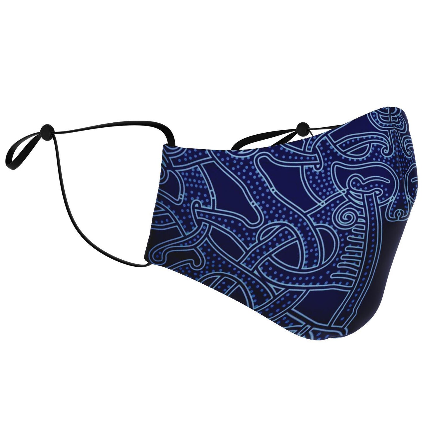Blue Viking Patter Face Mask Cover