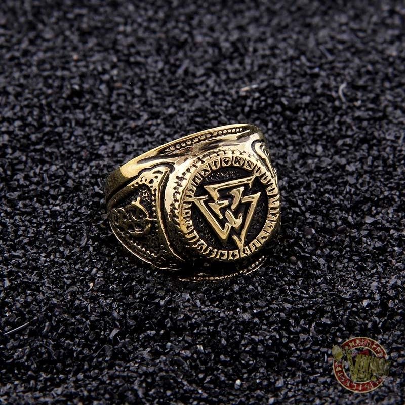 Brass Viking Valknut Ring - FLASH SALE - VikingsBrand