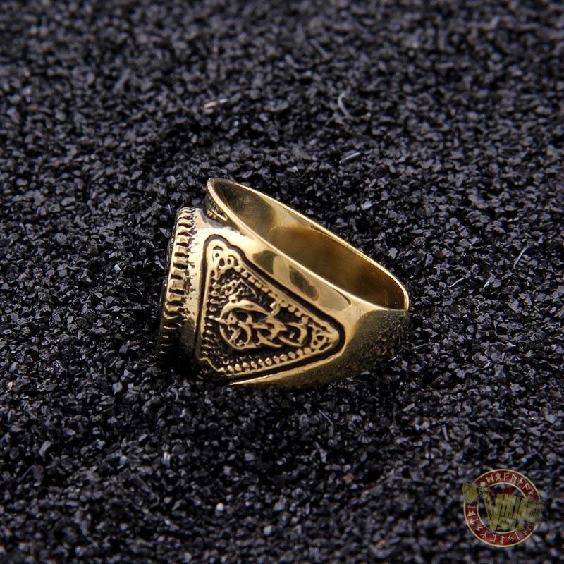 Brass Viking Valknut Ring - FLASH SALE - VikingsBrand