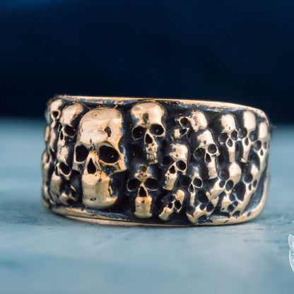 Bronze Ring with Skulls