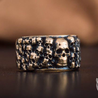 Bronze Ring with Skulls