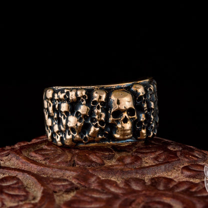 Bronze Ring with Skulls