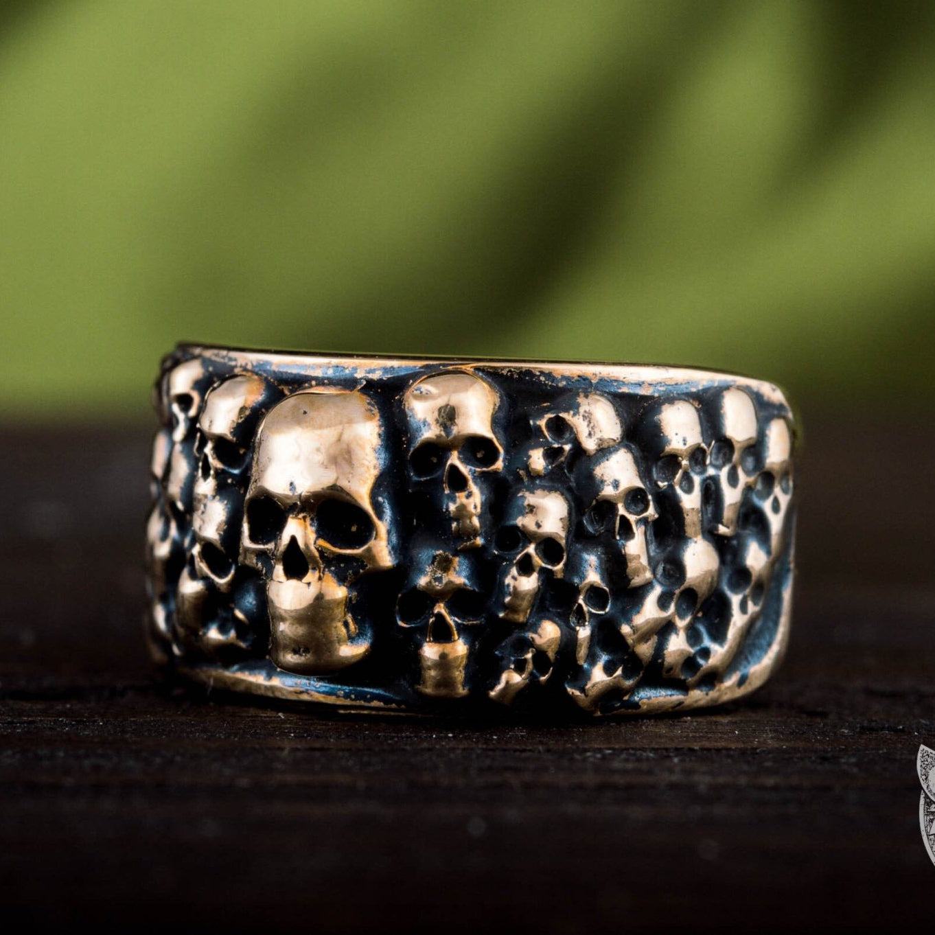 Bronze Ring with Skulls