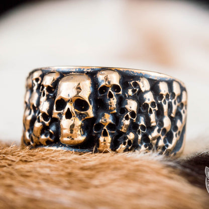 Bronze Ring with Skulls