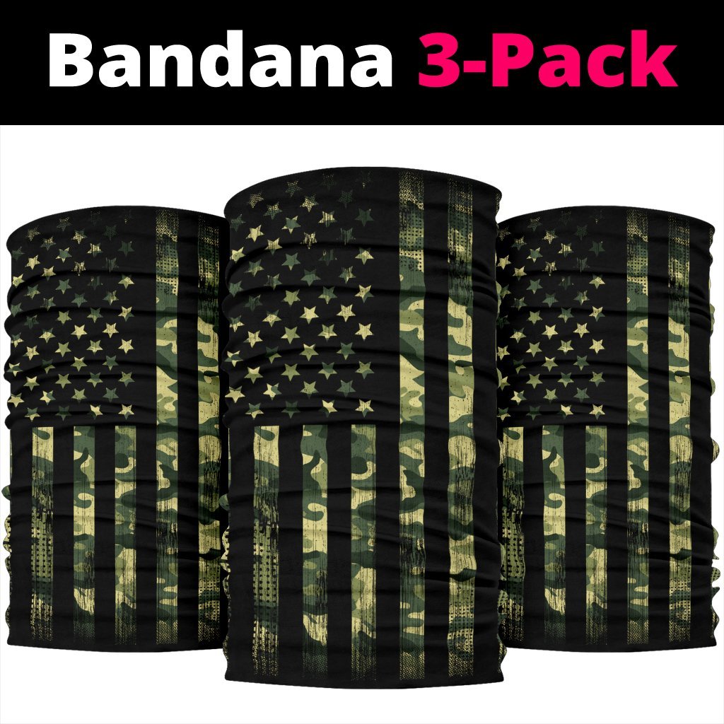 Camo US Flag Neck Gaiter | Face Shield | Bandana - Stripes