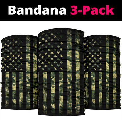 Camo US Flag Neck Gaiter | Face Shield | Bandana - Stripes