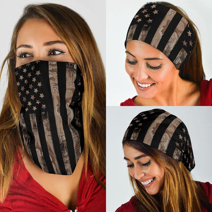 Camo US Flag Neck Gaiter | Face Shield | Bandana