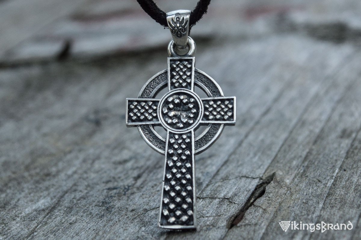 Celtic Vikings Cross with Ornament Pendant Sterling Silver Jewelry