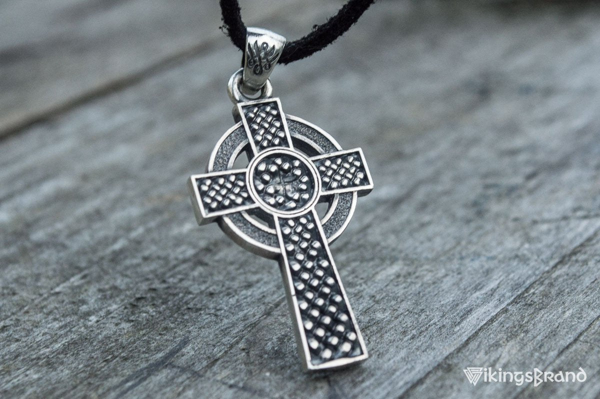 Celtic Vikings Cross with Ornament Pendant Sterling Silver Jewelry