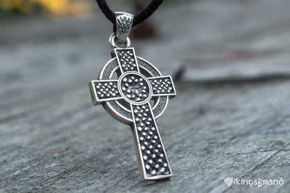 Celtic Vikings Cross with Ornament Pendant Sterling Silver Jewelry