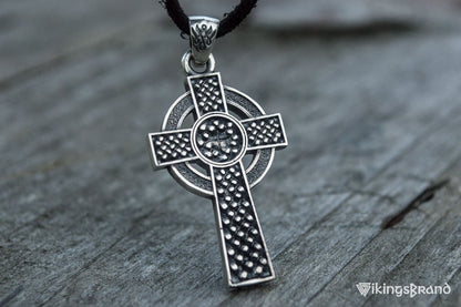 Celtic Vikings Cross with Ornament Pendant Sterling Silver Jewelry