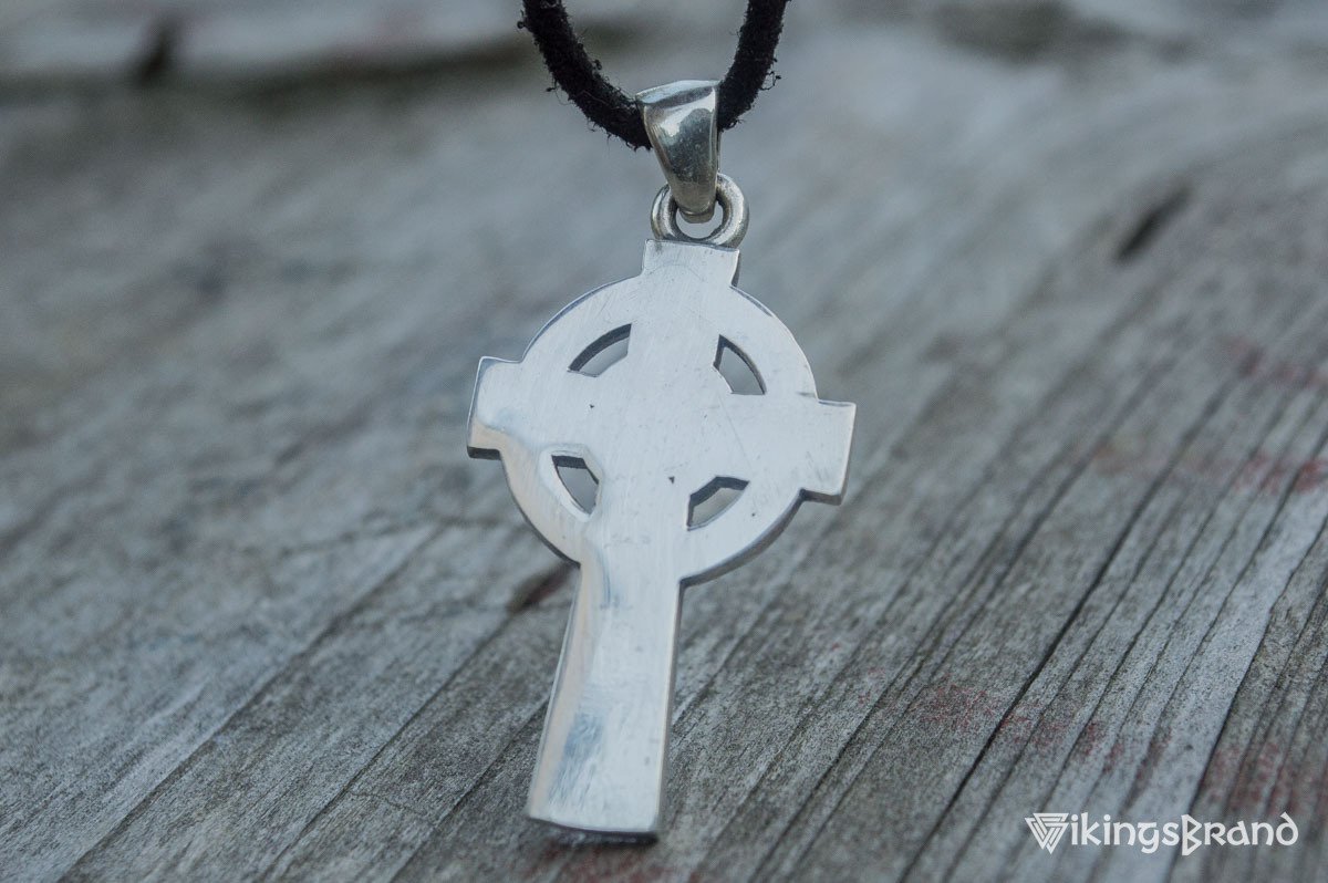 Celtic Vikings Cross with Ornament Pendant Sterling Silver Jewelry