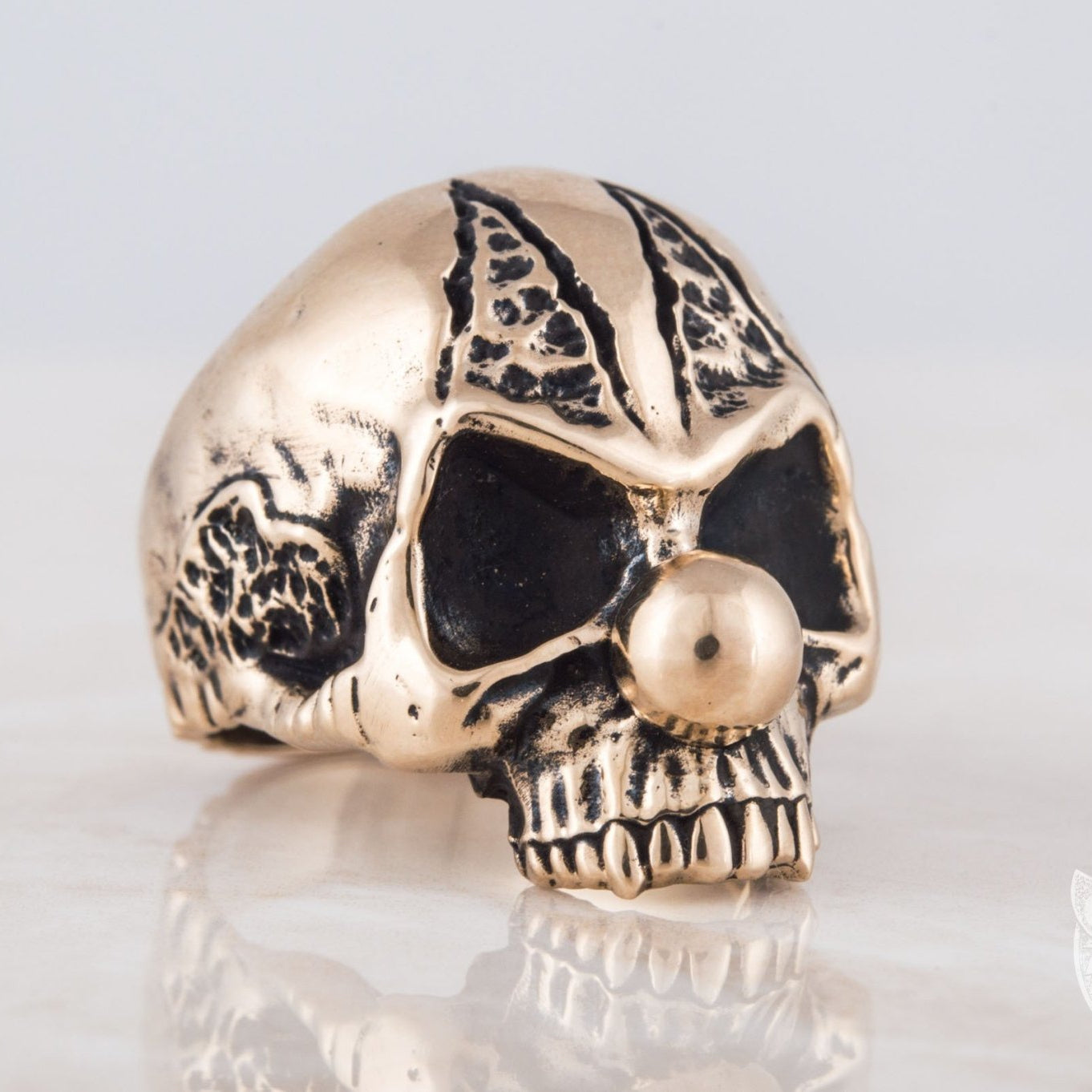 Clown Skull Bronze Ring