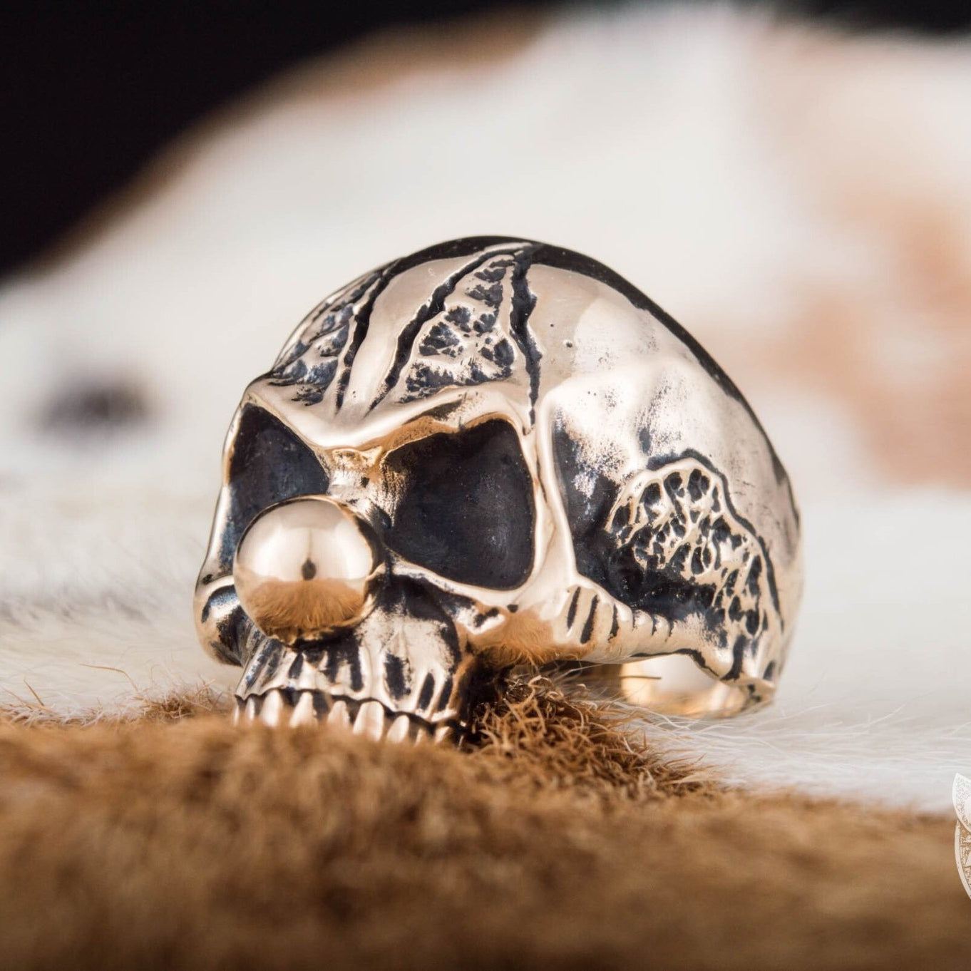 Clown Skull Bronze Ring