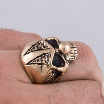 Clown Skull Bronze Ring