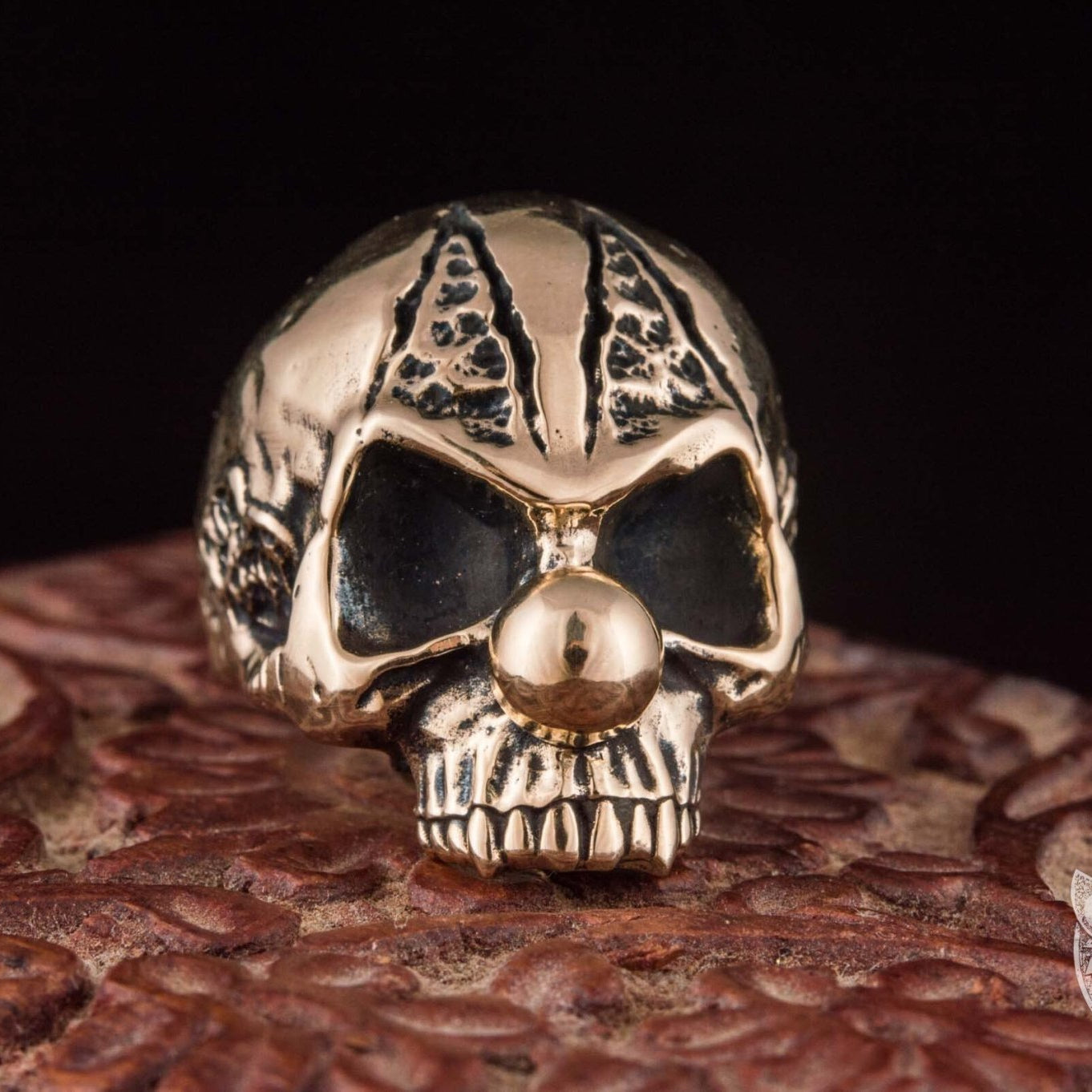 Clown Skull Bronze Ring