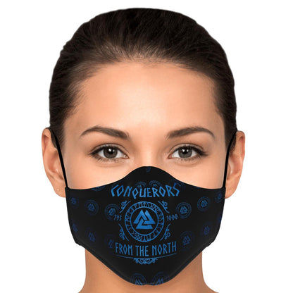 Conquerors From The North Blue Viking Face Mask Cover