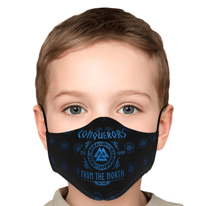 Conquerors From The North Blue Viking Face Mask Cover