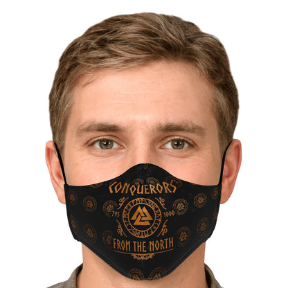 Conquerors From The North Orange Viking Face Mask Cover