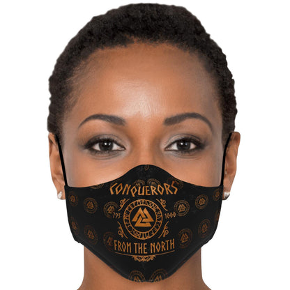 Conquerors From The North Orange Viking Face Mask Cover