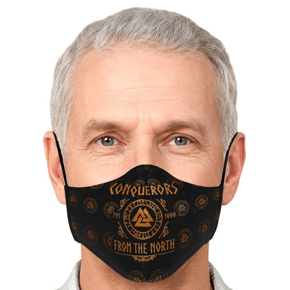 Conquerors From The North Orange Viking Face Mask Cover
