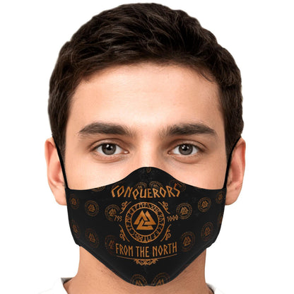 Conquerors From The North Orange Viking Face Mask Cover
