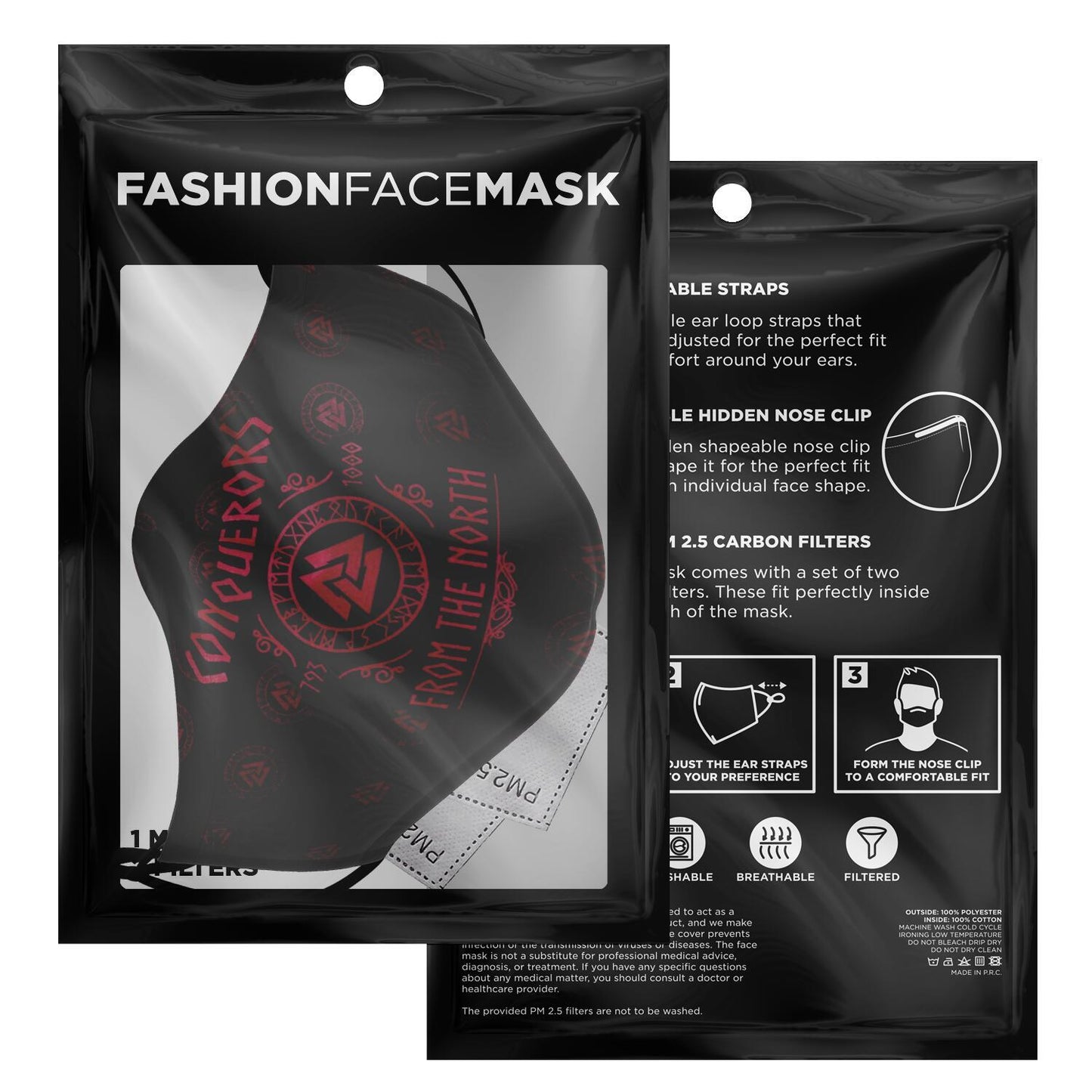 Conquerors From The North Pink Viking Face Mask Cover