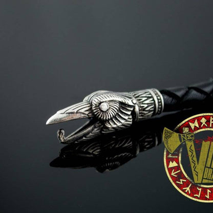 Crow Bracelet with Elder Futhark Rune - VikingsBrand