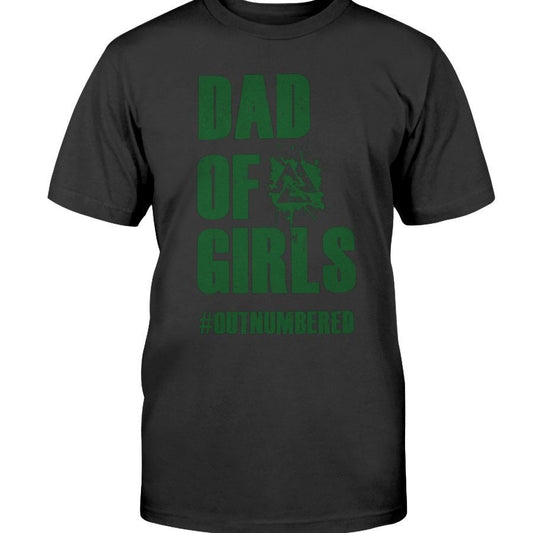 Dad of Girls Classic Cotton T-Shirt - Green Text
