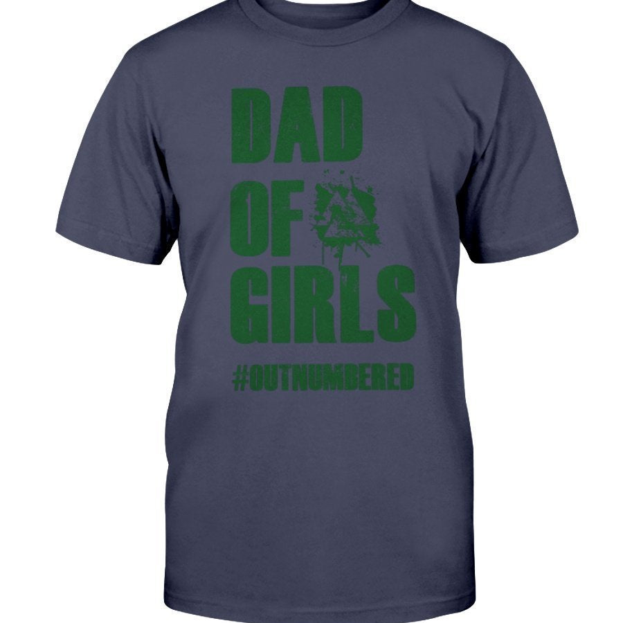 Dad of Girls Classic Cotton T-Shirt - Green Text