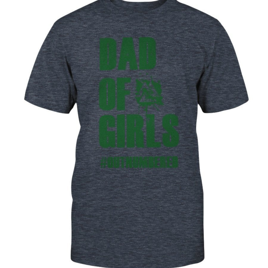 Dad of Girls Classic Cotton T-Shirt - Green Text