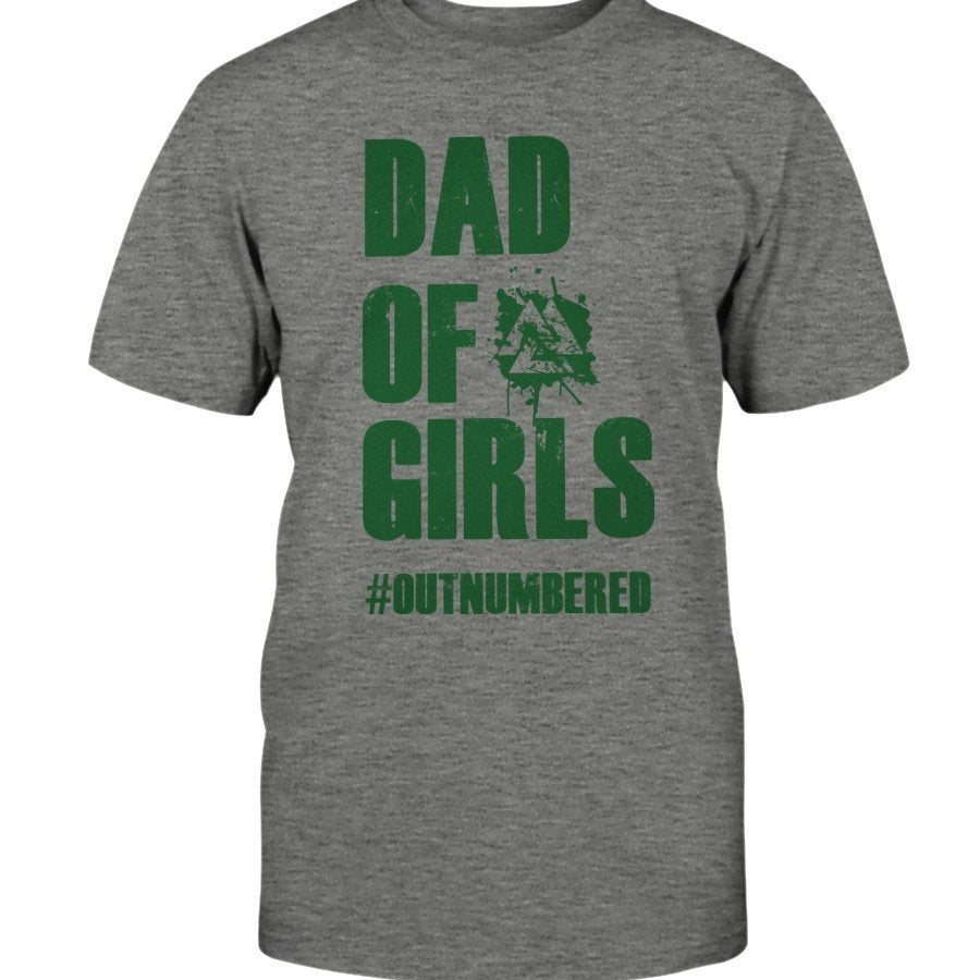 Dad of Girls Classic Cotton T-Shirt - Green Text